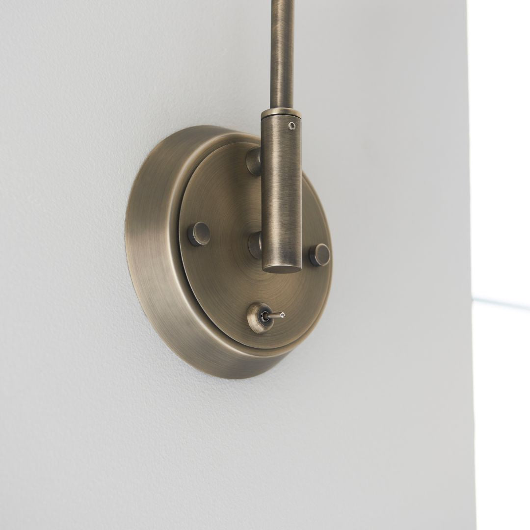 Madison Adjustable Antique Brass Wall Light
