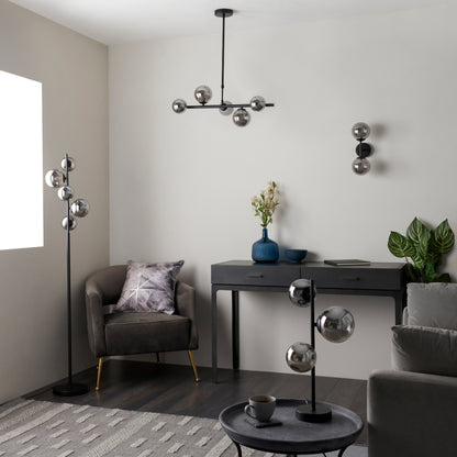 Reeko 5 Light Matte Black Ceiling Pendant