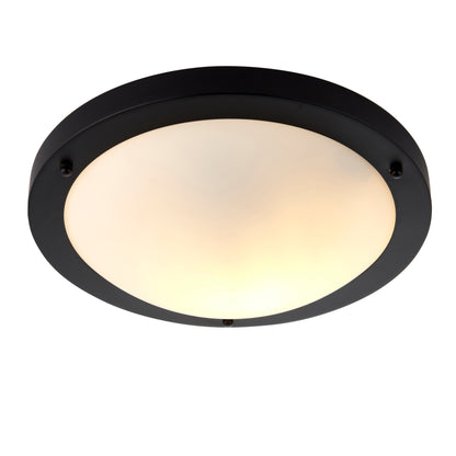 Toronto Matt Black IP44 Flush Ceiling Light