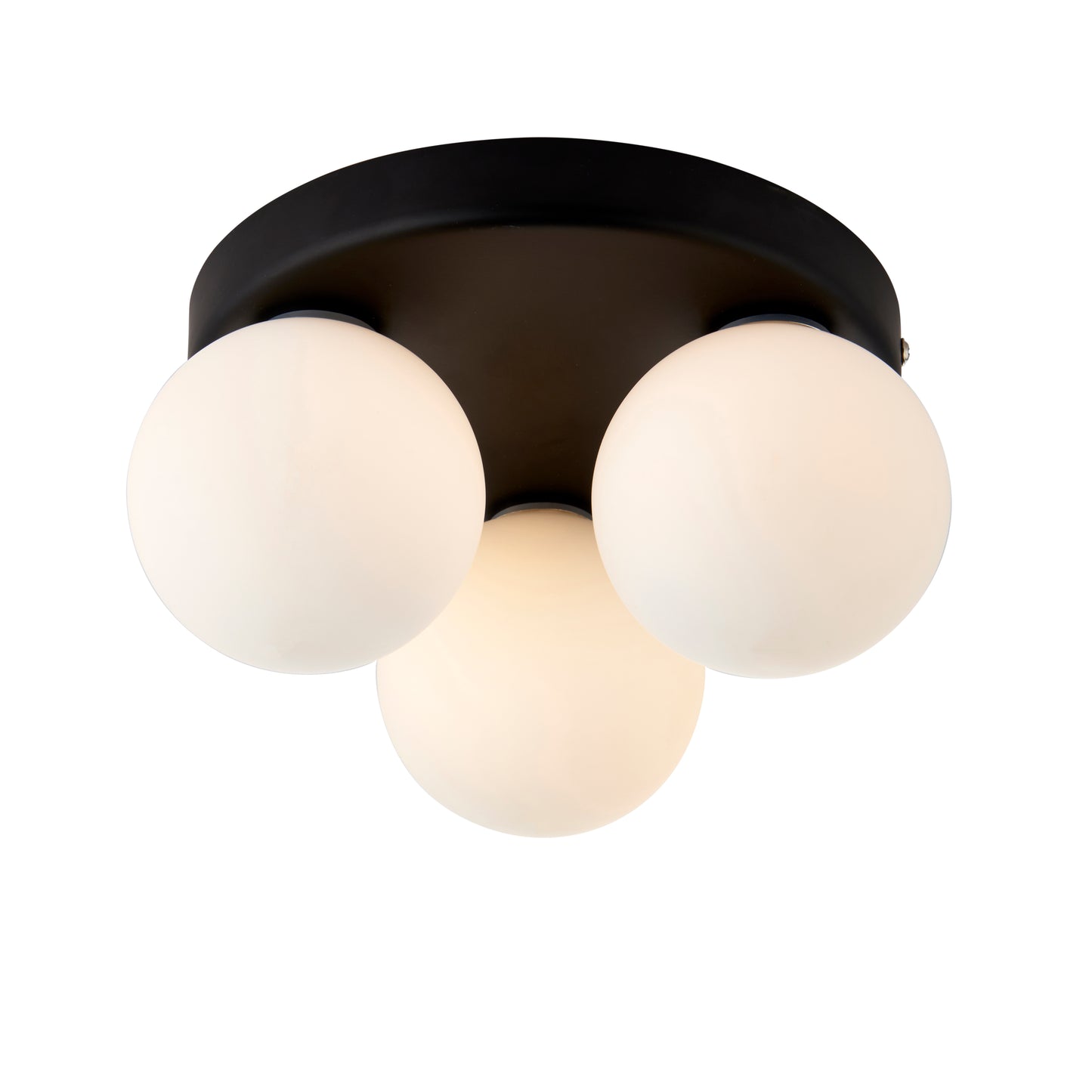 Toronto 3 Light IP44 Flush Matte Black Ceiling Light