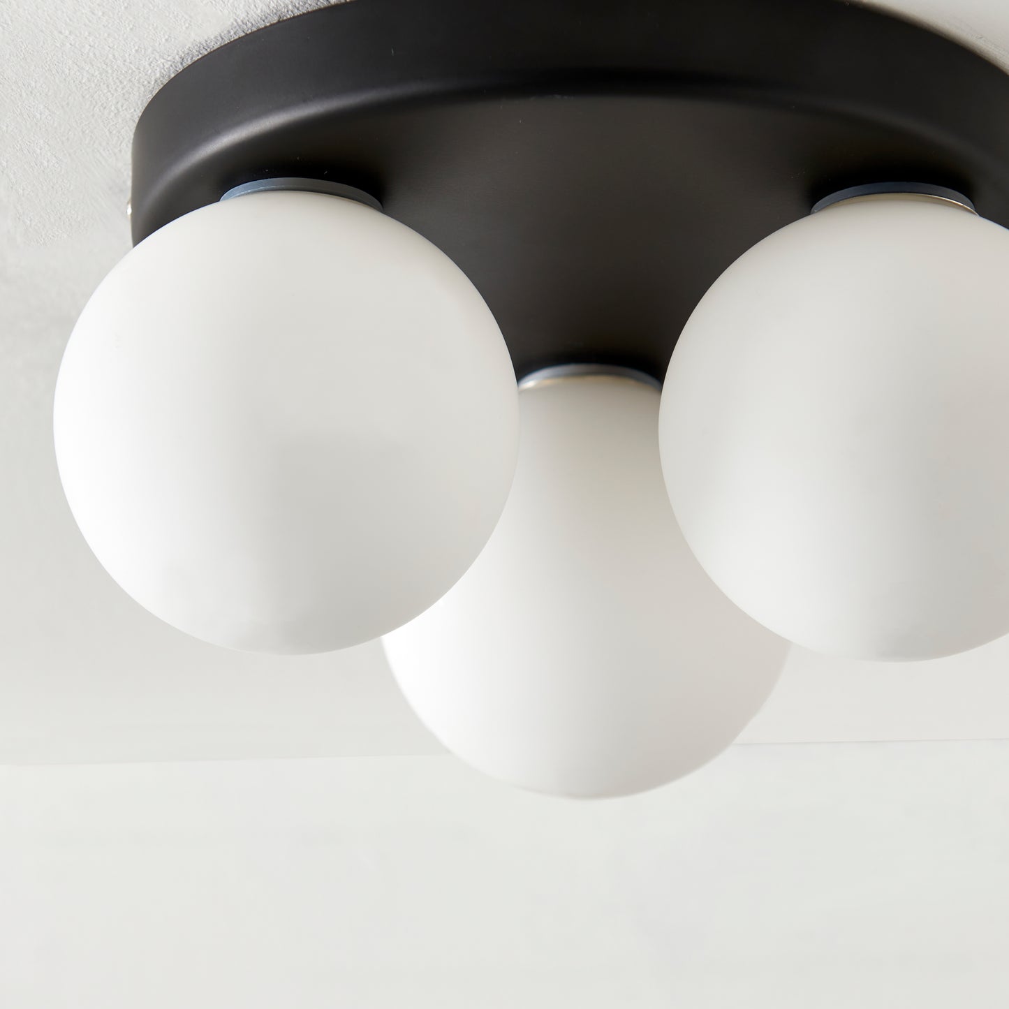 Toronto 3 Light IP44 Flush Matte Black Ceiling Light
