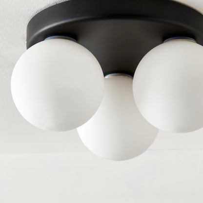 Toronto 3 Light IP44 Flush Matte Black Ceiling Light