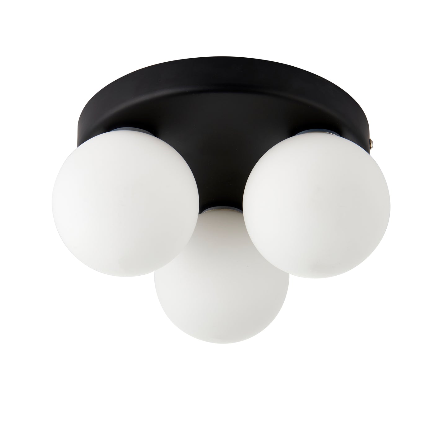 Toronto 3 Light IP44 Flush Matte Black Ceiling Light