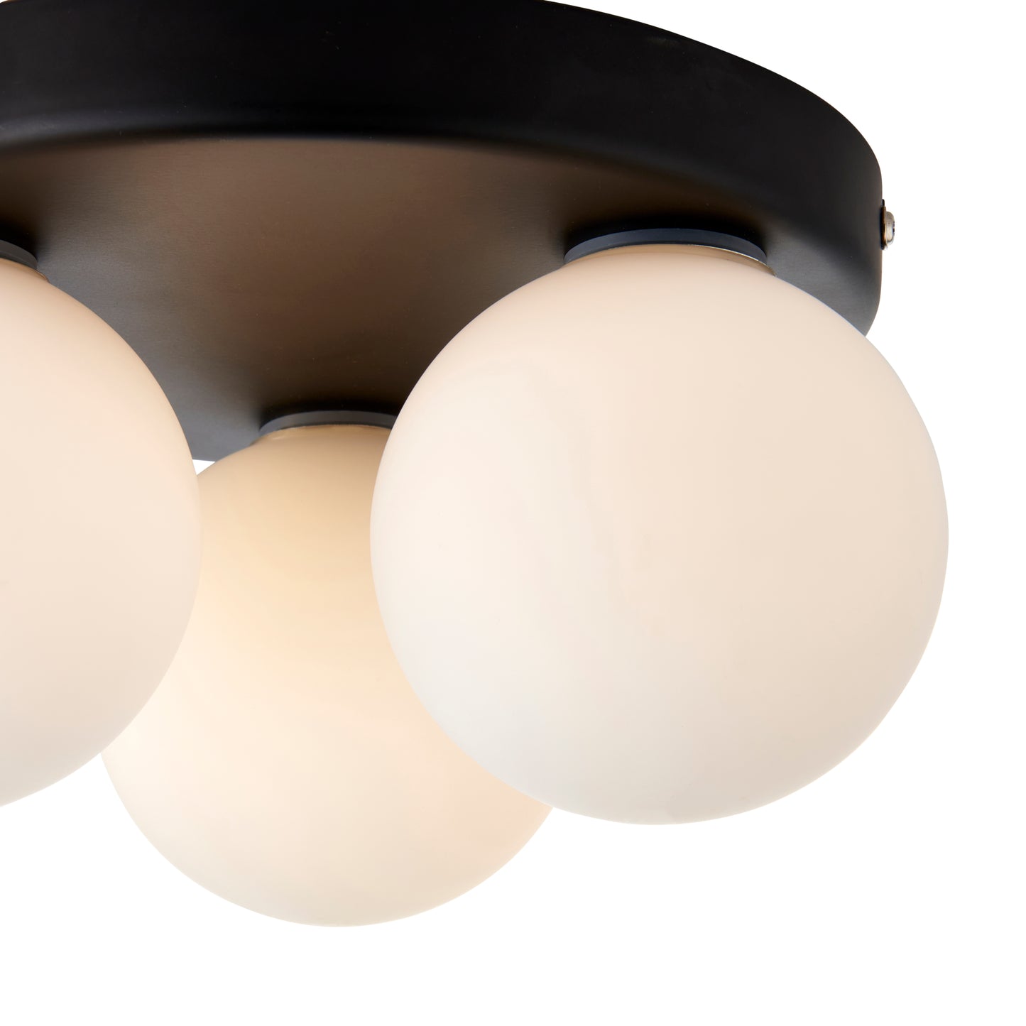 Toronto 3 Light IP44 Flush Matte Black Ceiling Light