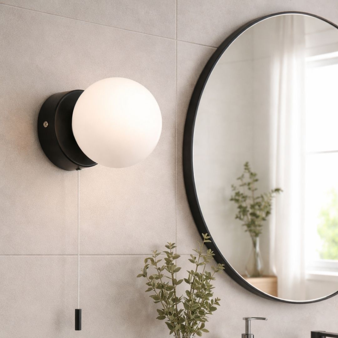 Toronto Matt Black IP44 Wall Light