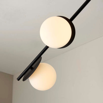 Satellite 4 Light Black Semi Flush Ceiling Light