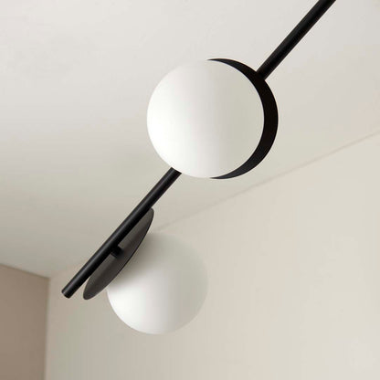 Satellite 4 Light Black Semi Flush Ceiling Light