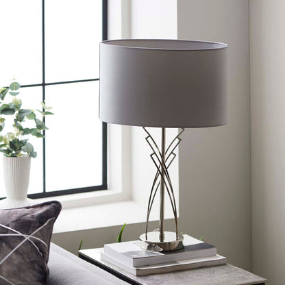 Lyla Satin Nickel Table Lamp