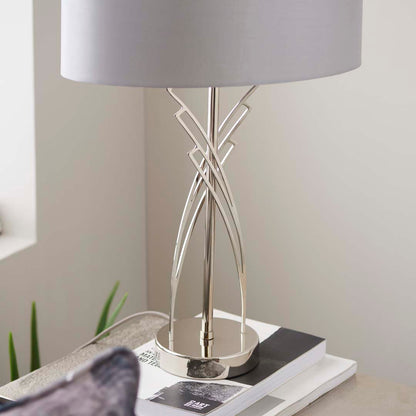 Lyla Satin Nickel Table Lamp