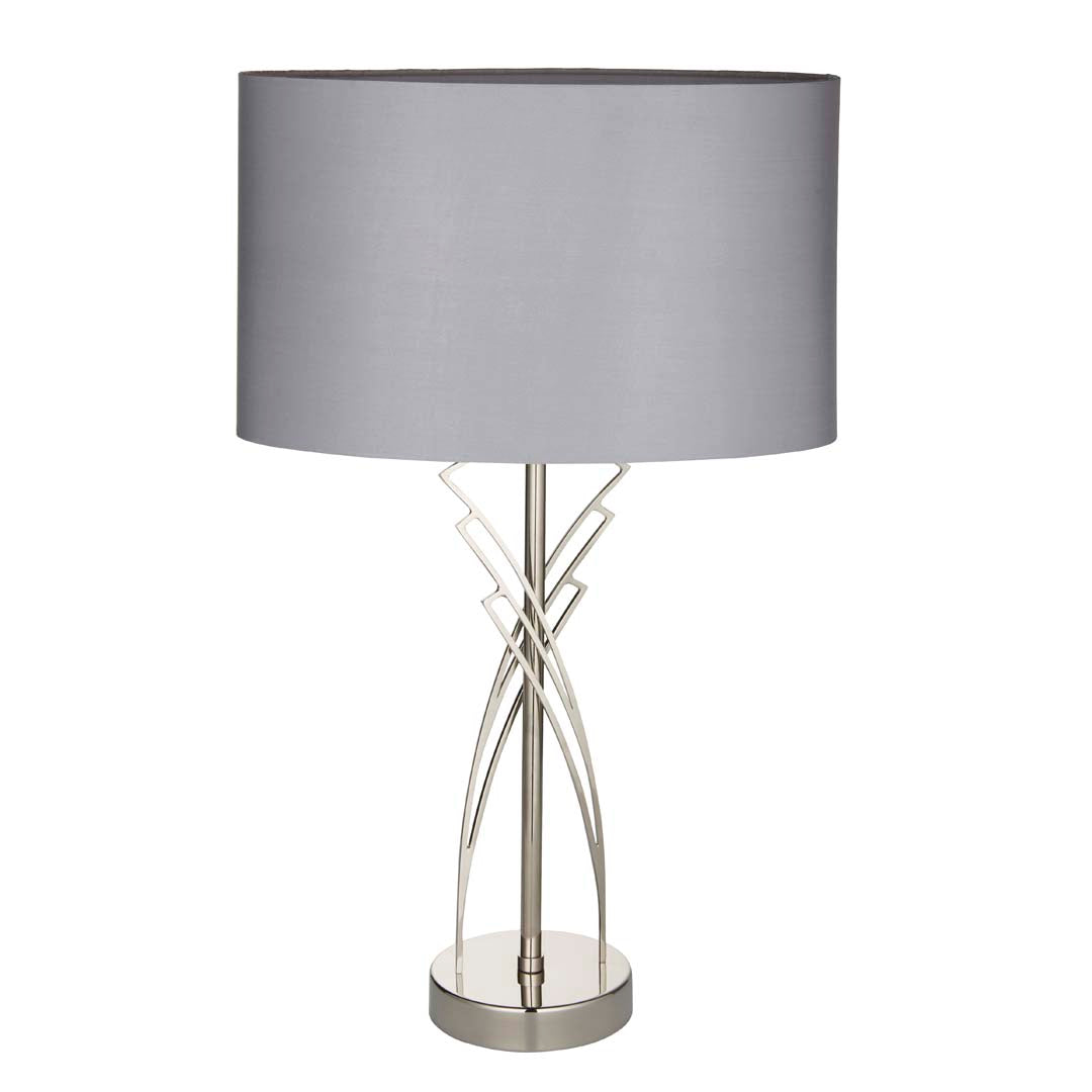 Lyla Satin Nickel Table Lamp
