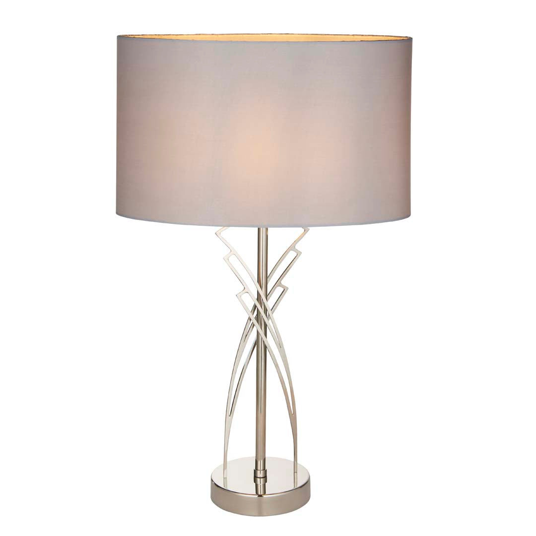 Lyla Satin Nickel Table Lamp