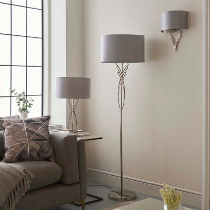 Lyla Satin Nickel Table Lamp