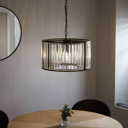 Resto Crystal & Matt Black Ceiling Light