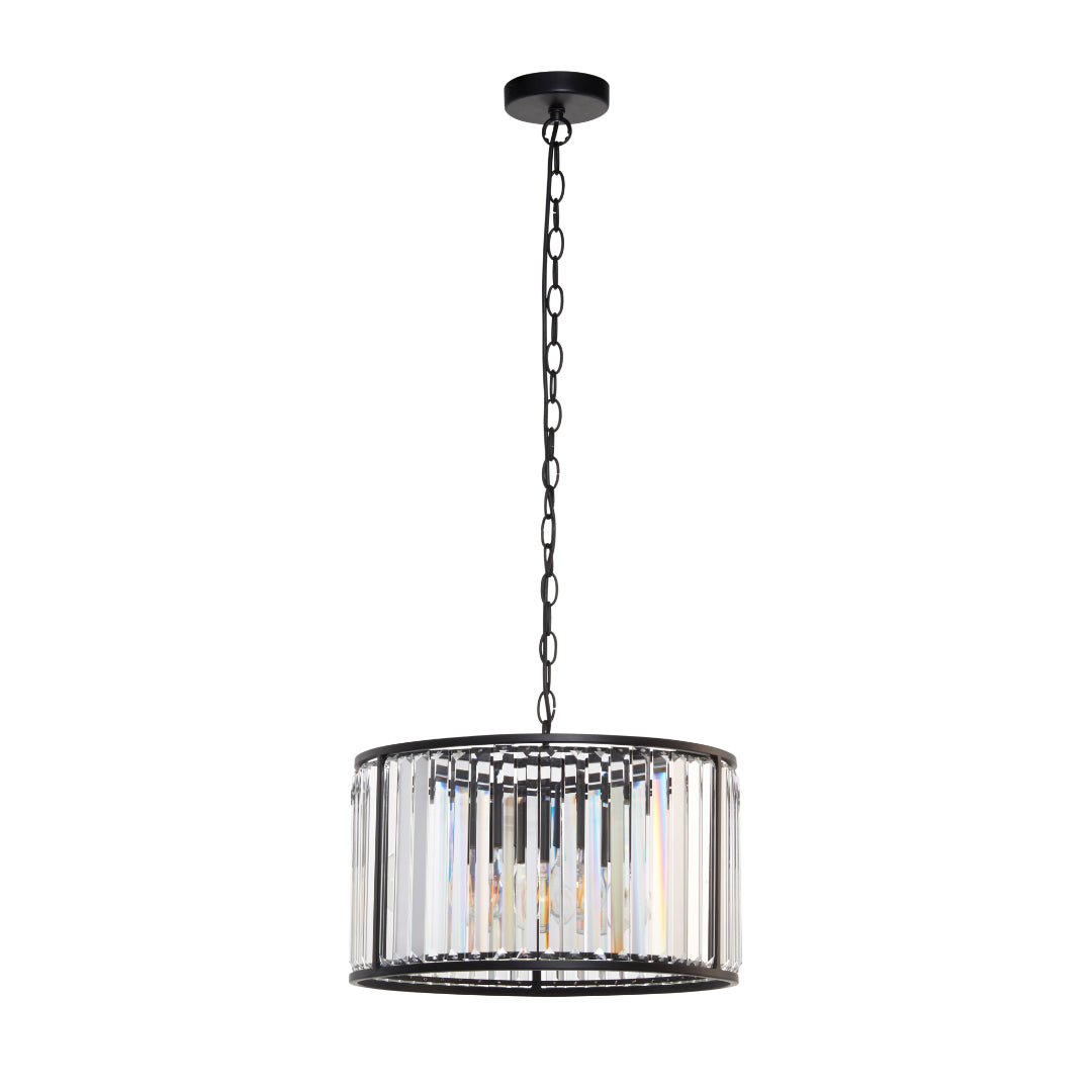 Resto Crystal & Matt Black Ceiling Light