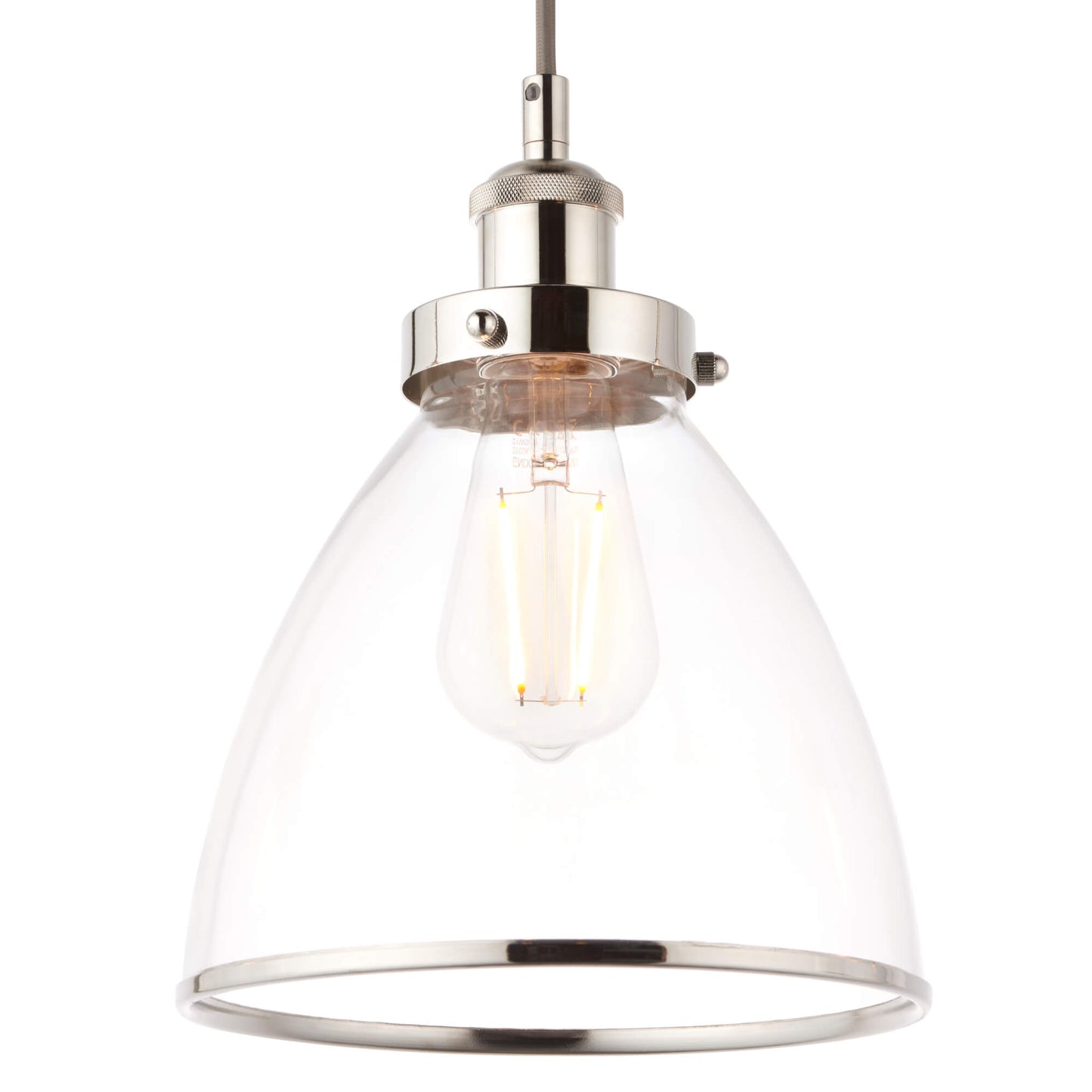Brunswick 3 Light Nickel & Glass Pendant Bar