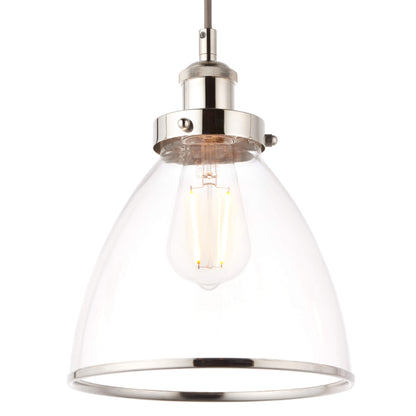 Brunswick 3 Light Nickel & Glass Pendant Bar