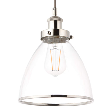 Brunswick 3 Light Nickel & Glass Pendant Bar