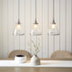 Brunswick 3 Light Nickel & Glass Ceiling Pendant Bar