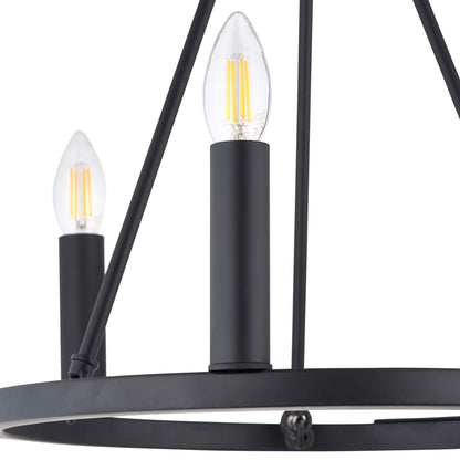 Parley 3 Light Black Semi Flush Ceiling Light