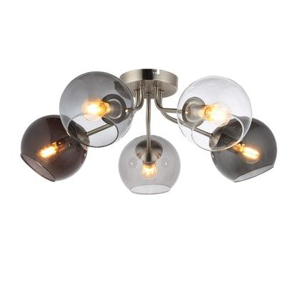 Branco 5 Light Semi-Flush Ceiling Light