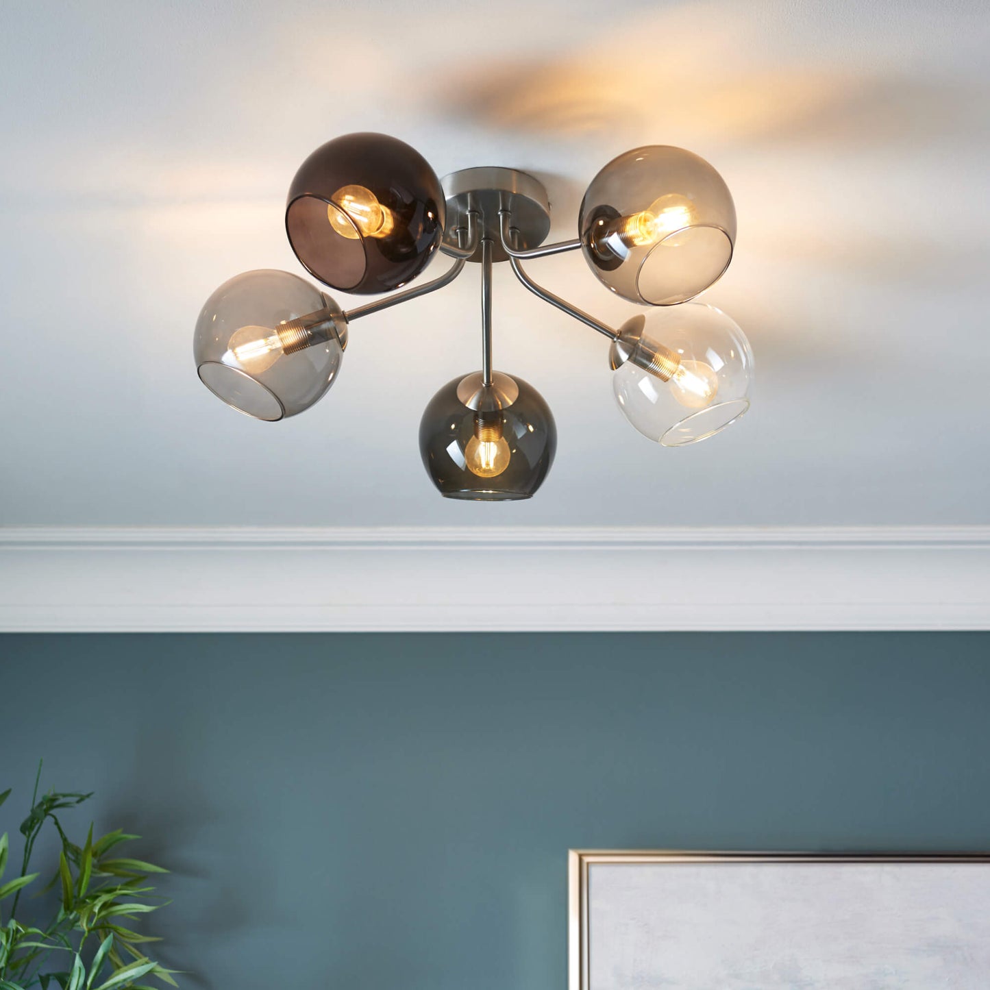 Branco 5 Light Semi-Flush Ceiling Light