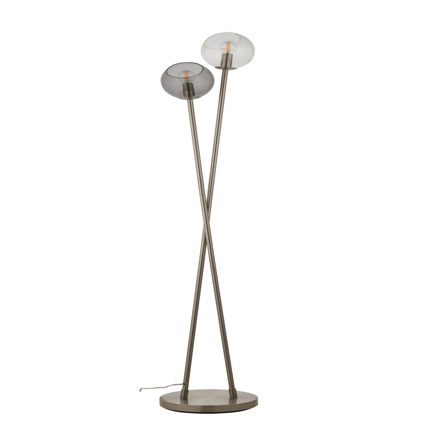 Branco Chrome and Glass Floor Lamp