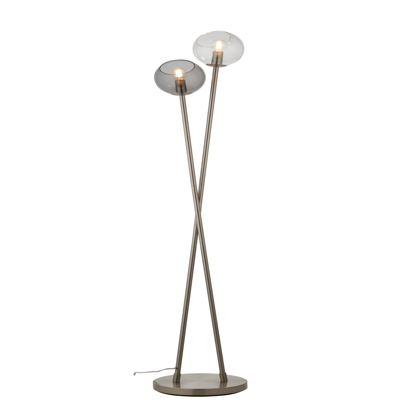 Branco Chrome and Glass Floor Lamp