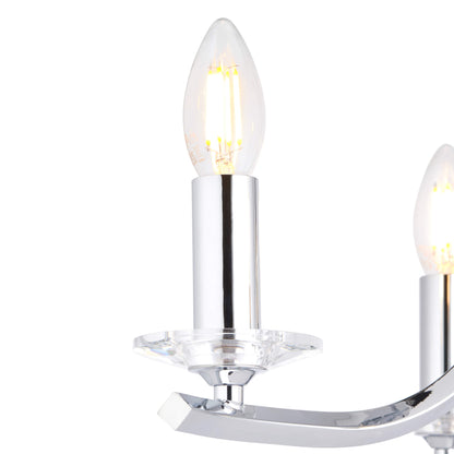 Morden 3 Light Polished Chrome Semi Flush Ceiling Light