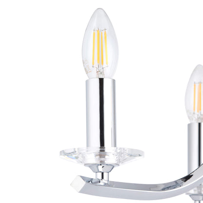 Morden 3 Light Polished Chrome Semi Flush Ceiling Light