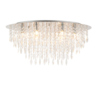 Winona Large Crystal Flush Ceiling Light