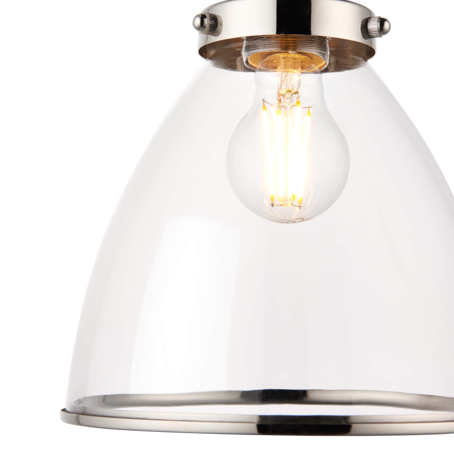 Brunswick Satin Nickel and Clear Glass  Easy-Fit Pendant Shade