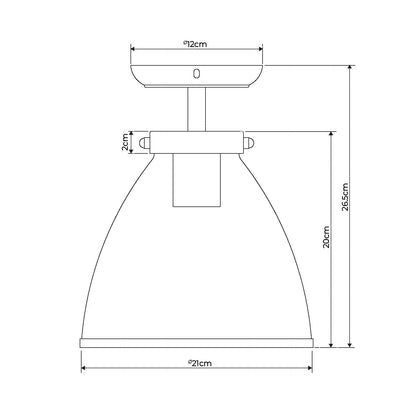 Brunswick Satin Nickel and Clear Glass Semi-Flush Ceiling Light