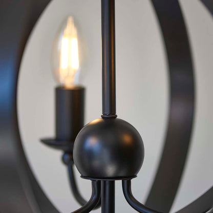 Midnight 3 Light Matte Black Pendant Ceiling Light