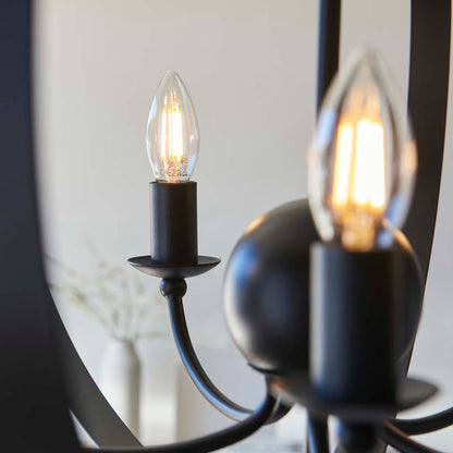 Midnight 5 Light Matte Black Pendant Ceiling Light