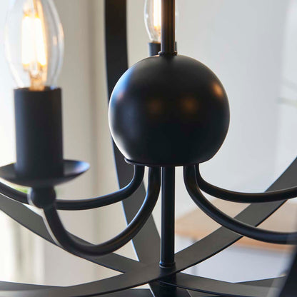 Midnight 5 Light Matte Black Pendant Ceiling Light