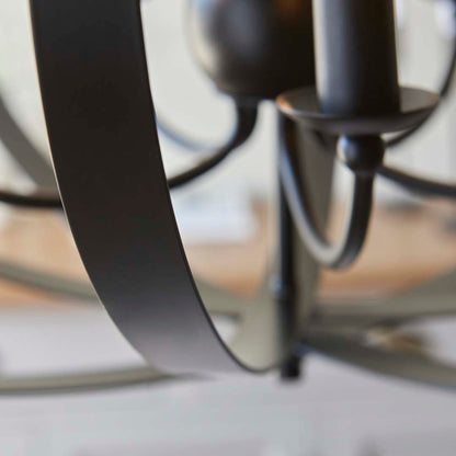 Midnight 5 Light Matte Black Pendant Ceiling Light