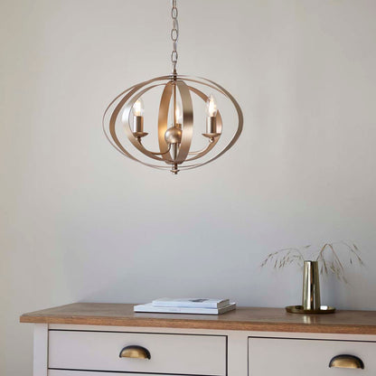 Midnight 3 Light Satin Gold Pendant Ceiling Light