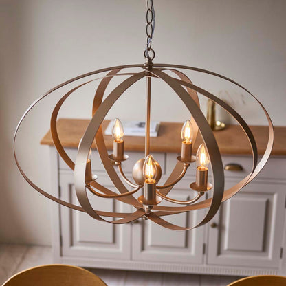 Midnight 5 Light Satin Gold Pendant Ceiling Light