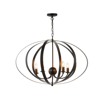 Midnight 5 Light Matte Black Pendant Ceiling Light Large