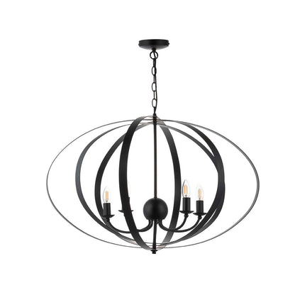 Midnight 5 Light Matte Black Pendant Ceiling Light Large