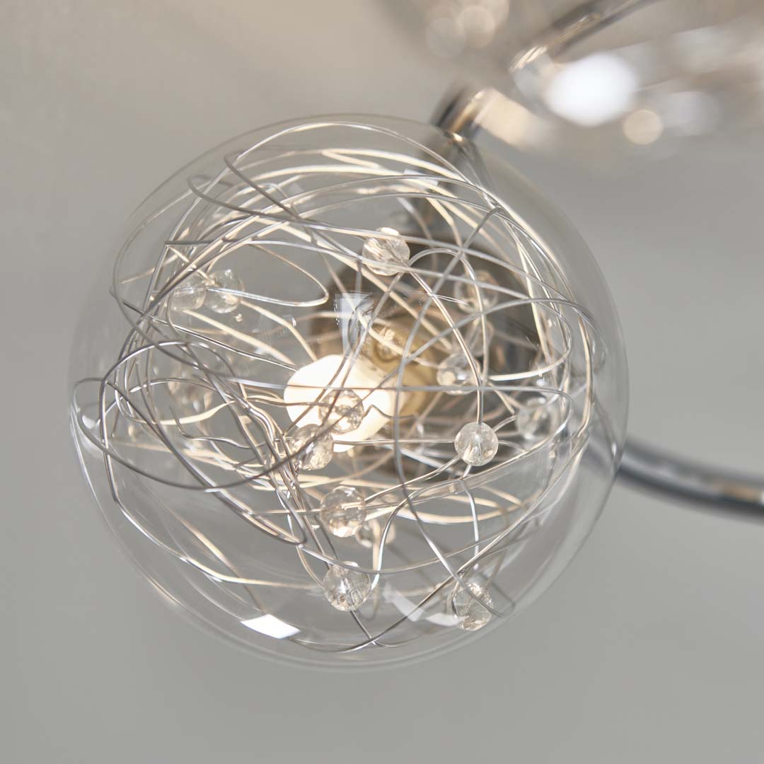 Jaymie 6-Light Chrome Semi-Flush Ceiling Light