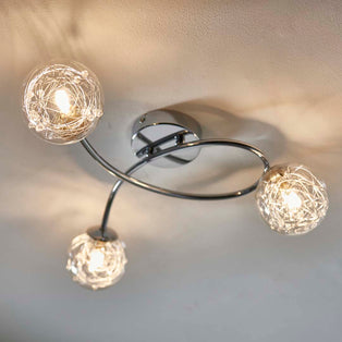Jaymie 3 Light Chrome Semi-Flush Ceiling Light