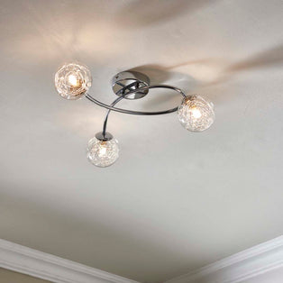 Jaymie 3 Light Chrome Semi-Flush Ceiling Light