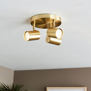 Hereford 3 Light Satin Gold Spotlight