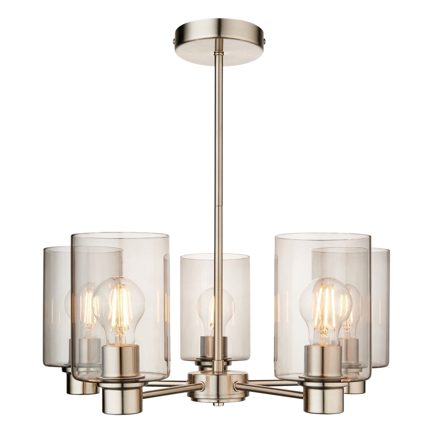 Kingsholm 5 Light Satin Nickel Semi Flush Ceiling Light