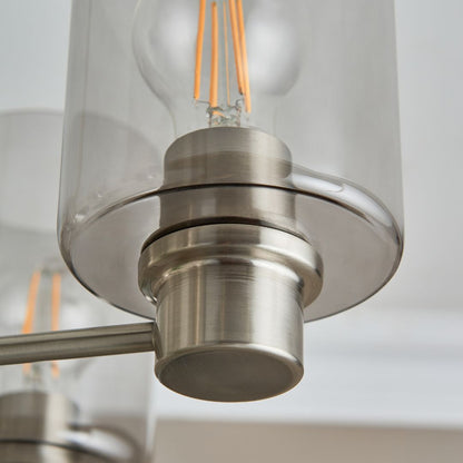 Kingsholm 5 Light Satin Nickel Semi Flush Ceiling Light