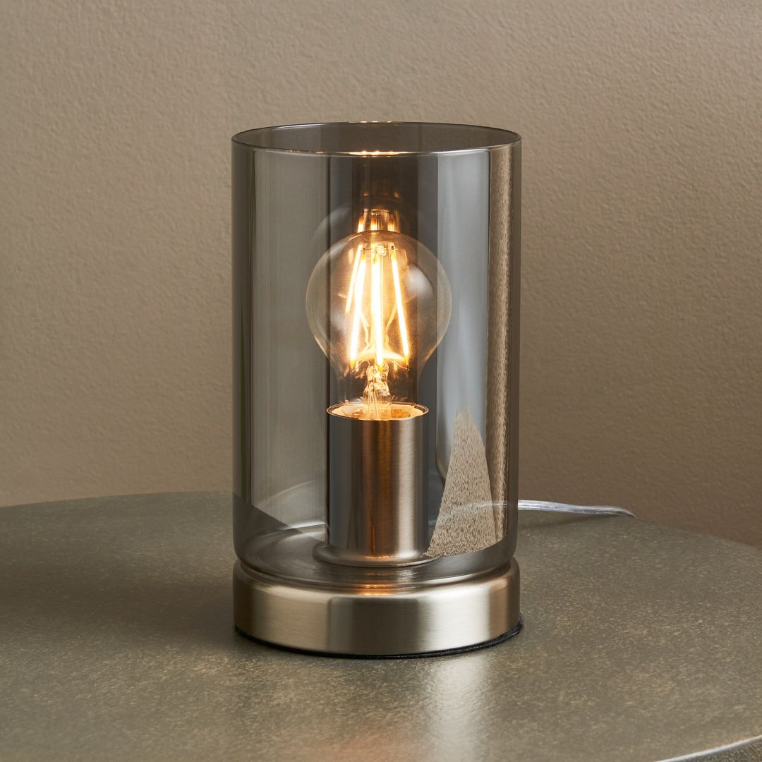 Kingsholm Satin Nickel & Glass Touch Table Lamp