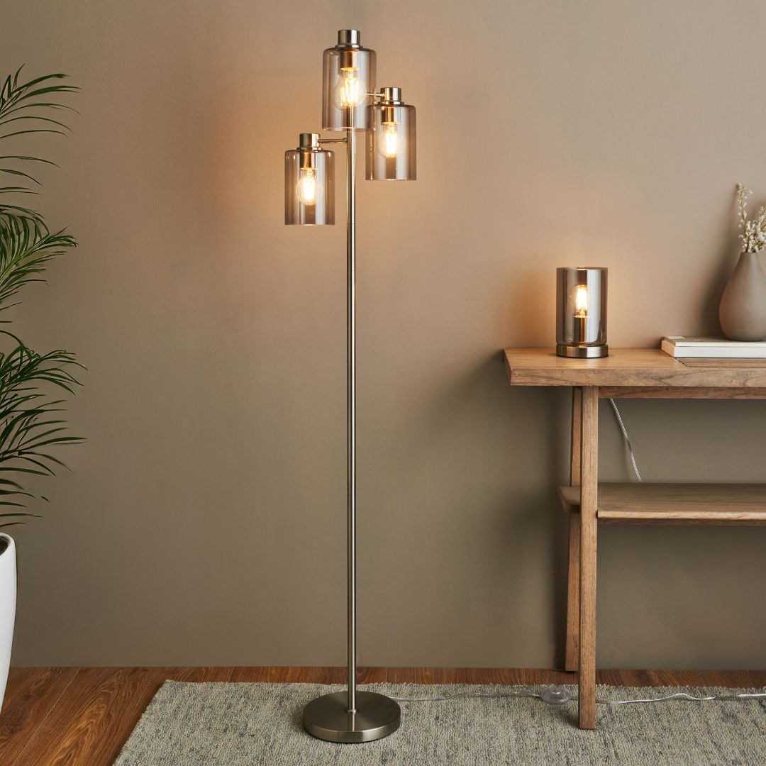 Kingsholm Satin Nickel & Glass Touch Table Lamp