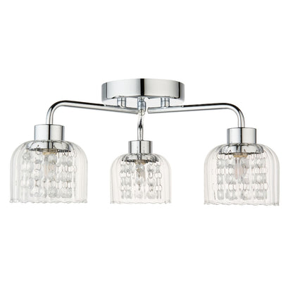 Yarrow 3 Light Polished Chrome Semi Flush Ceiling Light