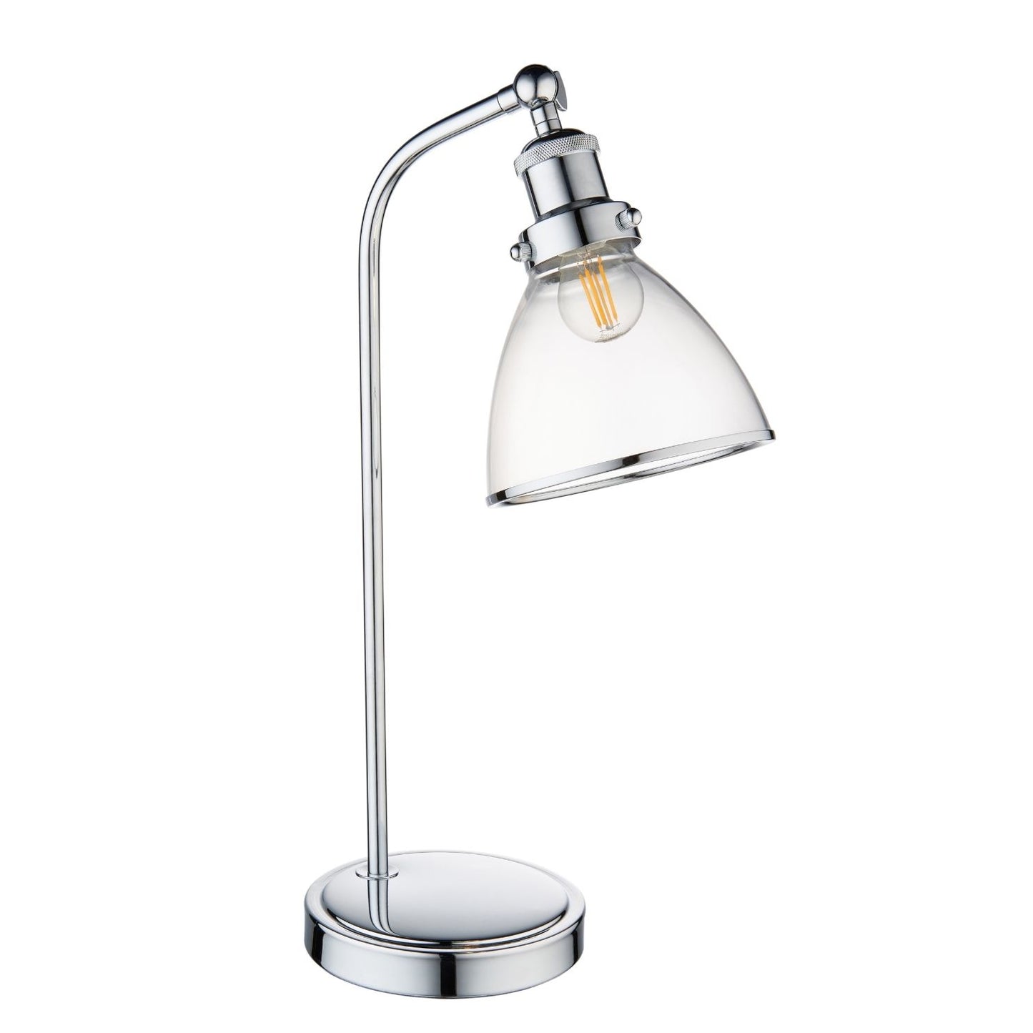 Brunswick Polished Nickel & Glass Desk Table Lamp